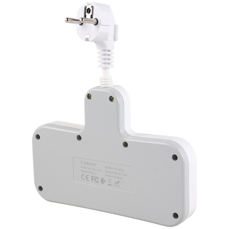 چند راهی 2 خانه برق ارلدام ES-SC08 + شارژر USB