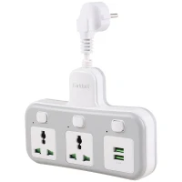 چند راهی 2 خانه برق ارلدام ES-SC08 + شارژر USB
