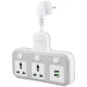 چند راهی 2 خانه برق ارلدام ES-SC08 + شارژر USB
