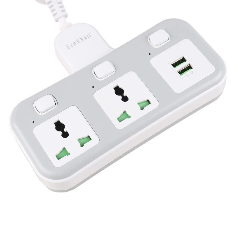 چند راهی 2 خانه برق ارلدام ES-SC08 + شارژر USB