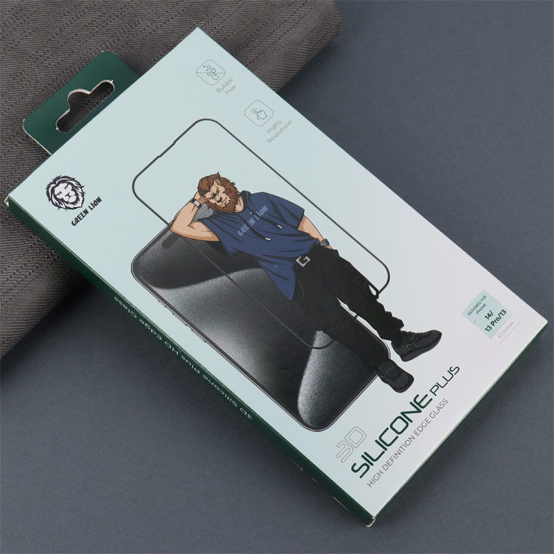 گلس تمام چسب +Green Lion Silicone آیفون iPhone 14 / 13 Pro / 13