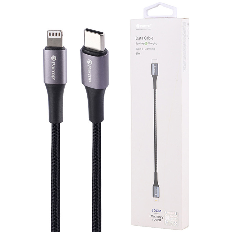 کابل تبدیل کوتاه Parmp Type-C To Lightning 27W 30cm