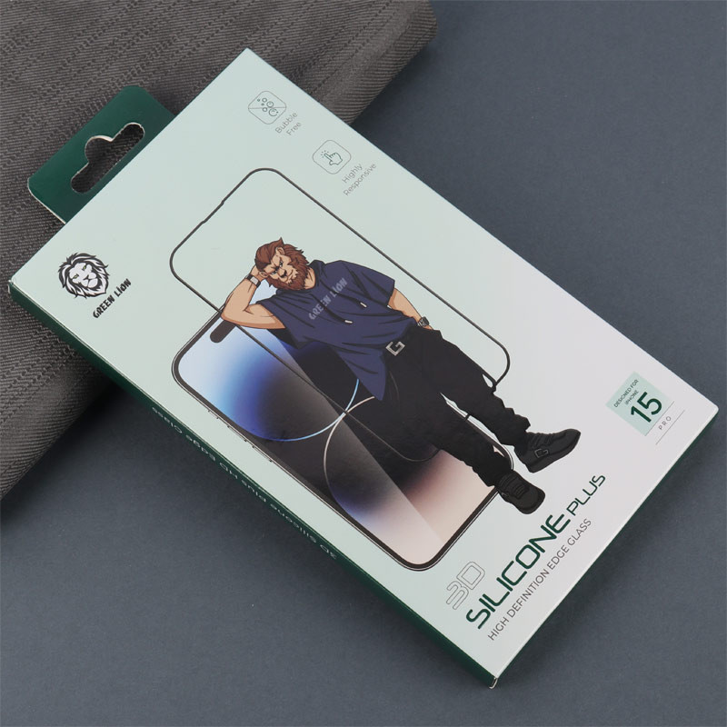 گلس تمام چسب +Green Lion Silicone آیفون iPhone 15 Pro
