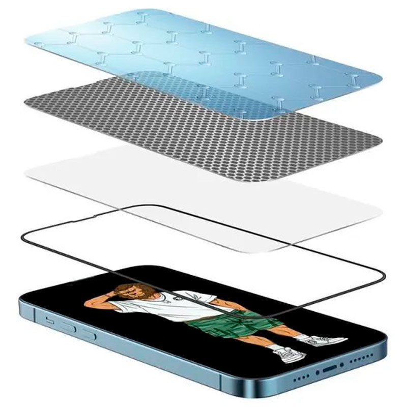 گلس تمام چسب +Green Lion Silicone آیفون iPhone 14 Plus / 13 Pro Max