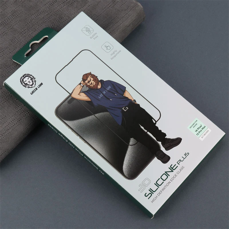 گلس تمام چسب +Green Lion Silicone آیفون iPhone 14 Plus / 13 Pro Max