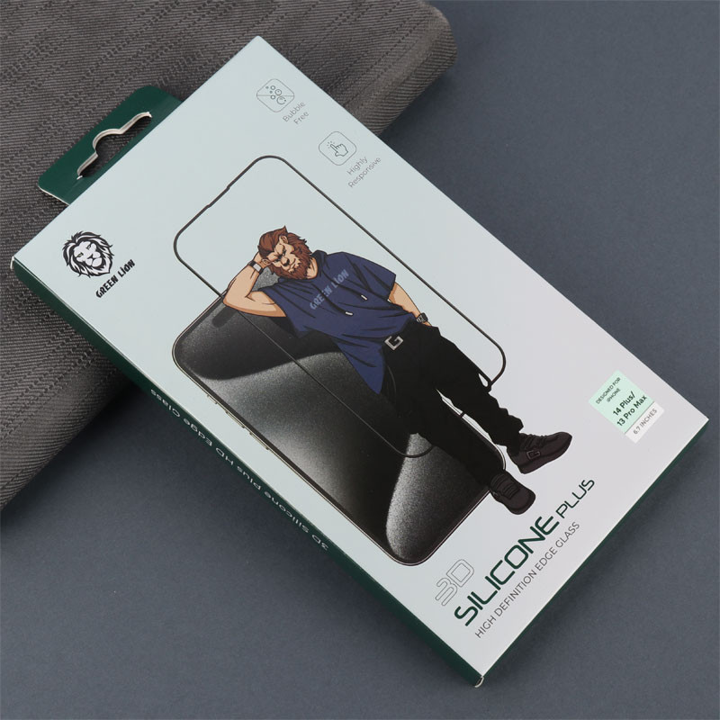 گلس تمام چسب +Green Lion Silicone آیفون iPhone 14 Plus / 13 Pro Max