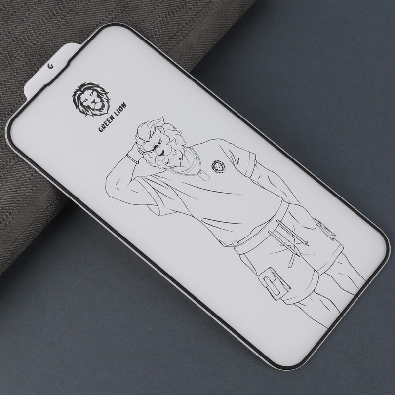 گلس تمام چسب +Green Lion Silicone آیفون iPhone 14 Plus / 13 Pro Max