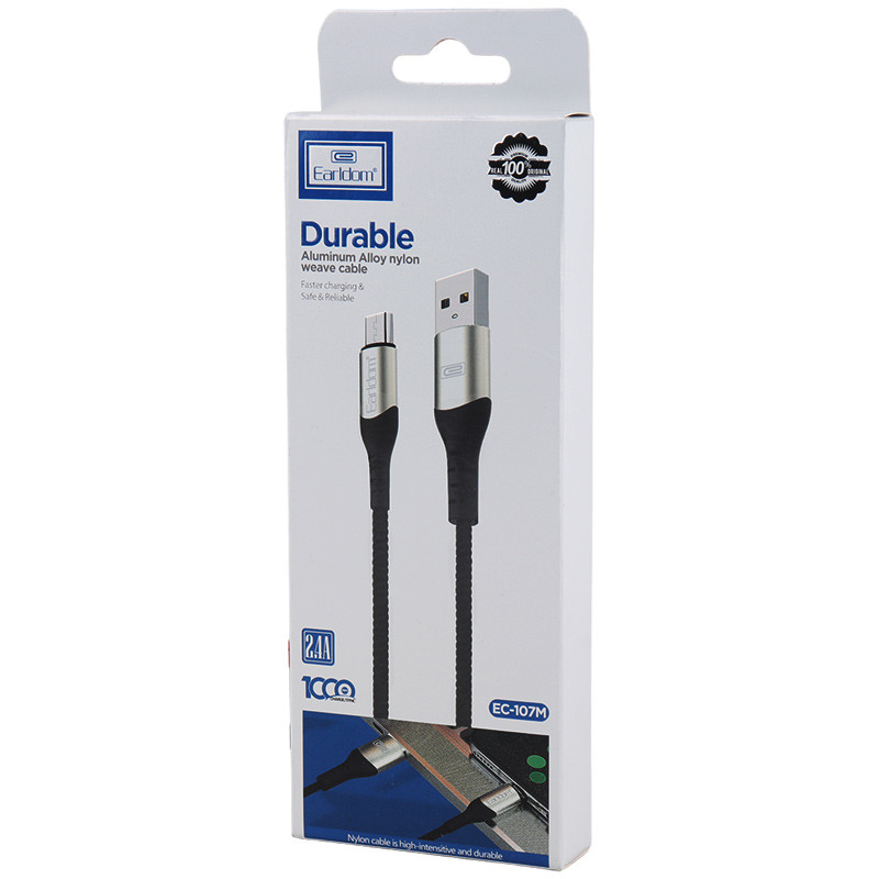 کابل میکرو یو اس بی فست شارژ Earldom EC-107M 2.4A 1m