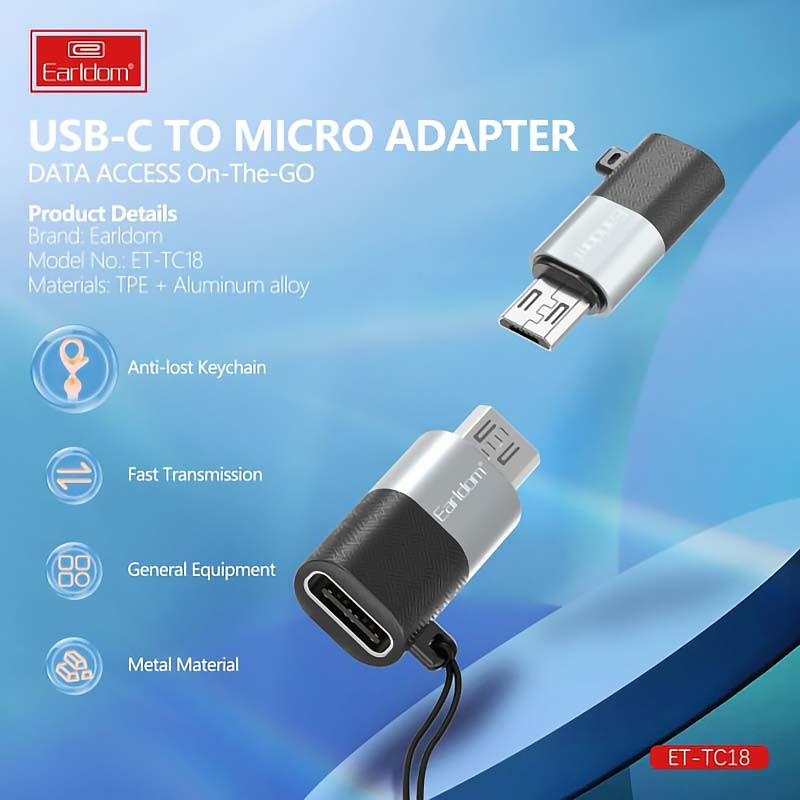 تبدیل Earldom ET-TC18 OTG Type-C To MicroUSB