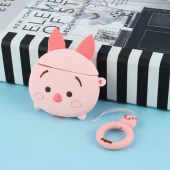 محافظ AirPods 1/2 سیلیکونی طزح خوک صورتی