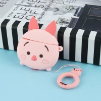 محافظ AirPods 1/2 سیلیکونی طزح خوک صورتی