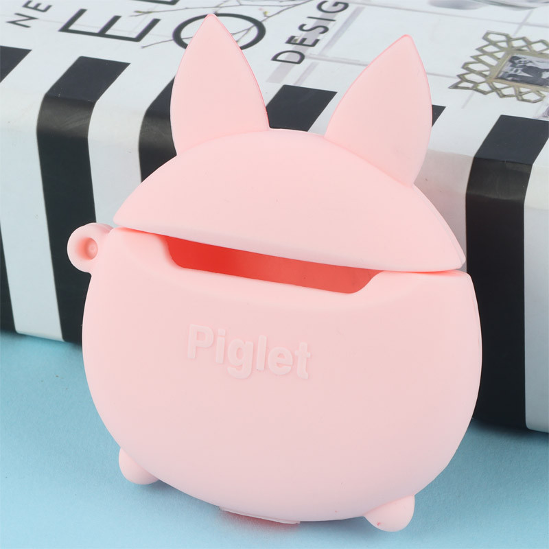 محافظ AirPods 1/2 سیلیکونی طزح خوک صورتی