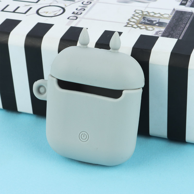 محافظ AirPods 1/2 سیلیکونی طرح گربه طوسی