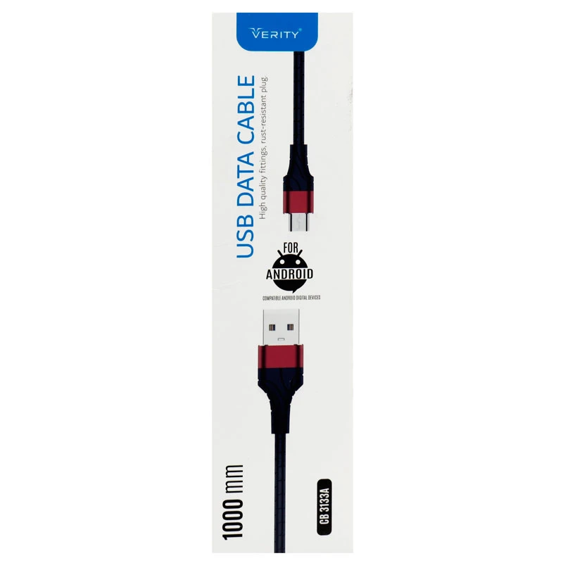 کابل میکرو یو اس بی فست شارژ Verity CB3133A 1m