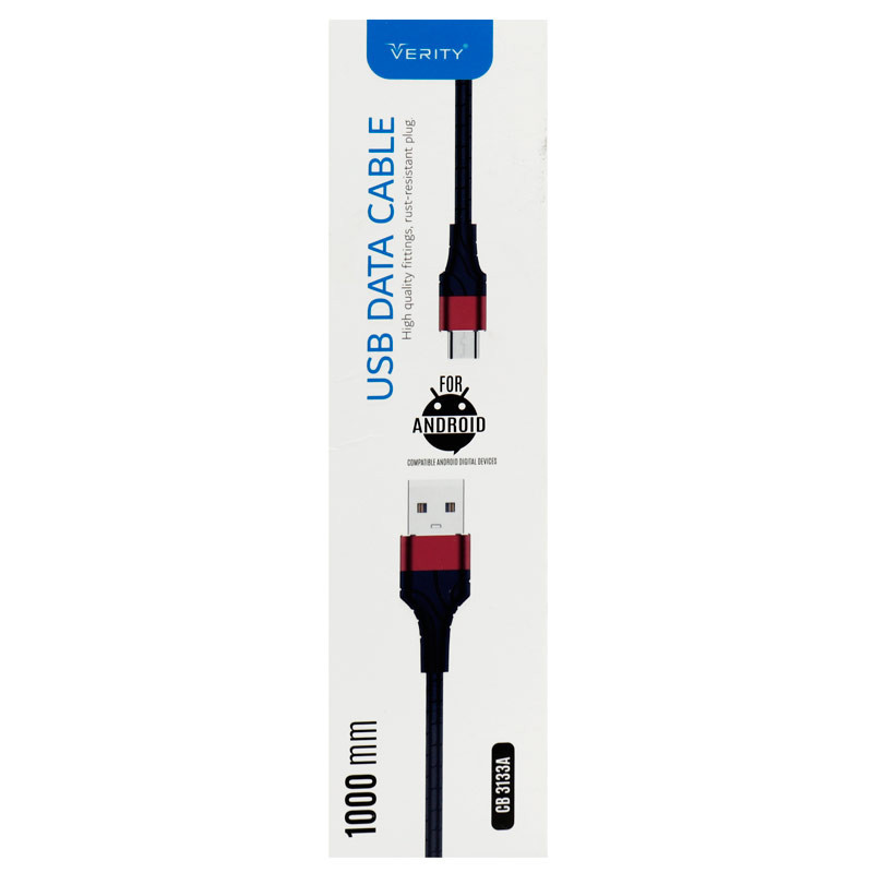 کابل میکرو یو اس بی فست شارژ Verity CB3133A 1m