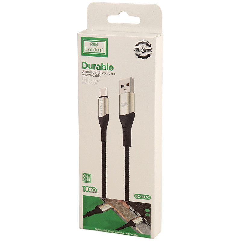 کابل تایپ سی فست شارژ Earldom EC-107C 2.4A 1m