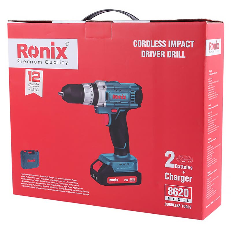 دریل شارژی چکشی Ronix 8620