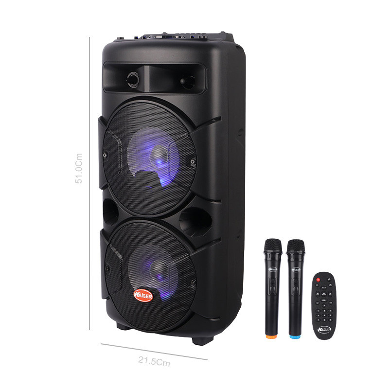 اسپیکر چمدانی بلوتوثی رم و فلش خور Kaiser K-5200 + میکروفون و ریموت کنترل