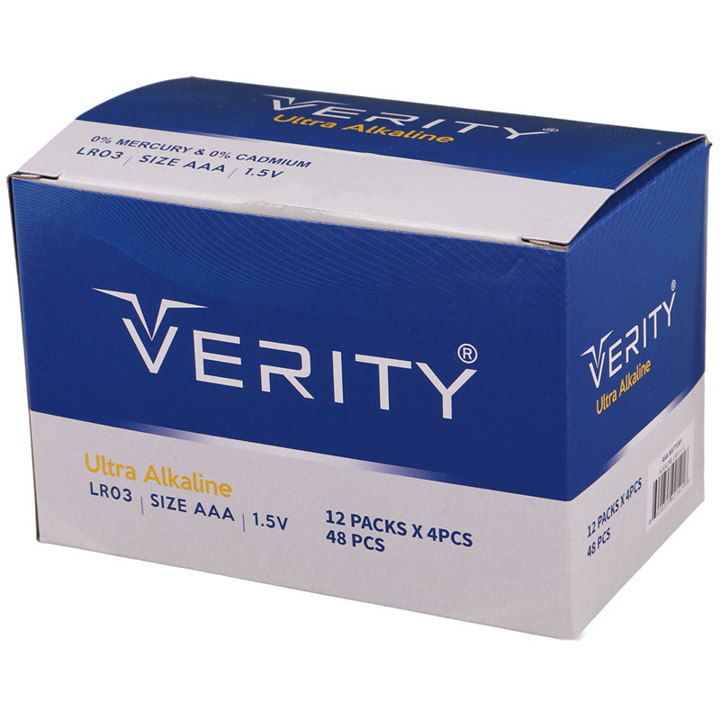 باتری چهارتایی نیم قلمی Verity Ultra Alkaline LR03 1.5V AAA