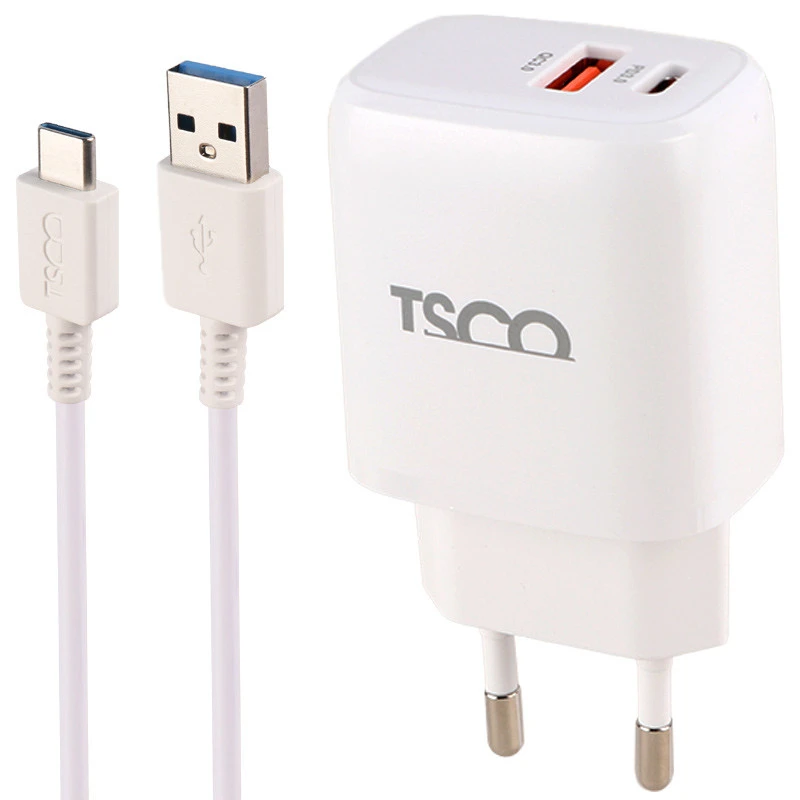 شارژر دیواری 20 وات تسکو TTC 65 QC3.0 PD 3A + کابل تایپ سی