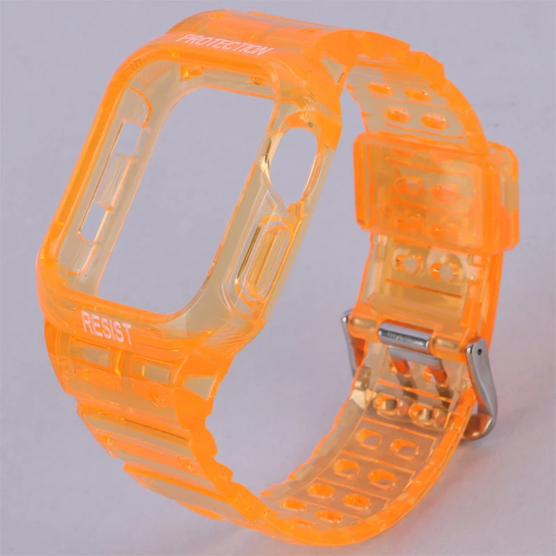 بند اپل واچ شفاف رنگی Slicto + کاور صفحه 38/40/41mm