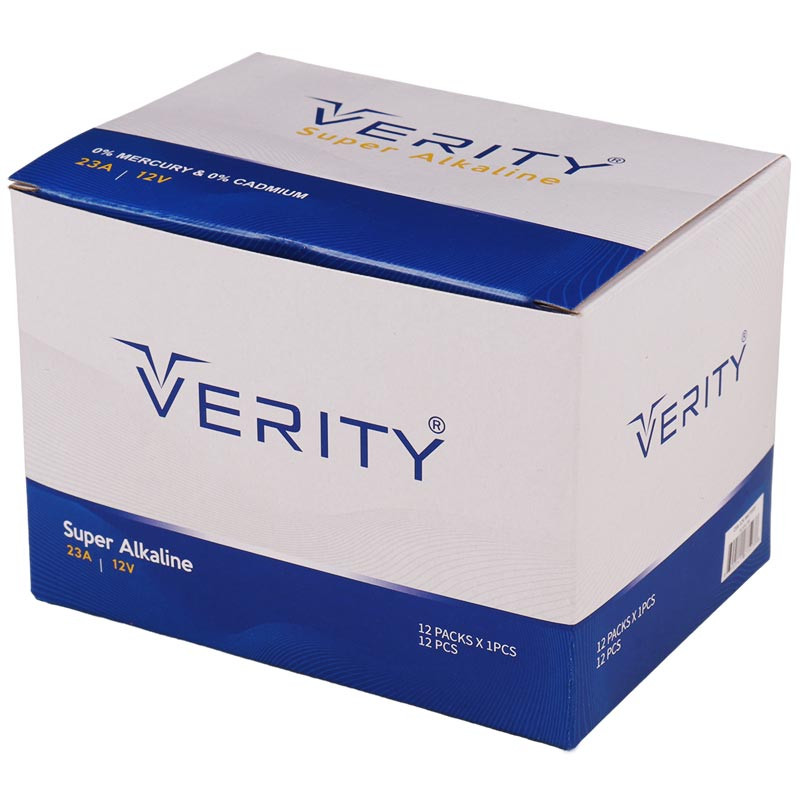 باتری ریموت کنترل Verity Super Alkaline 12V 23A بسته 12 عددی