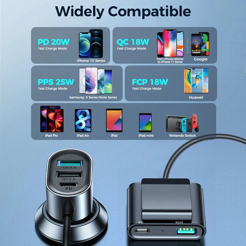 شارژر فندکی فست شارژ Joyroom JR-CL05 5Port 4A QC4.0 PD 78W