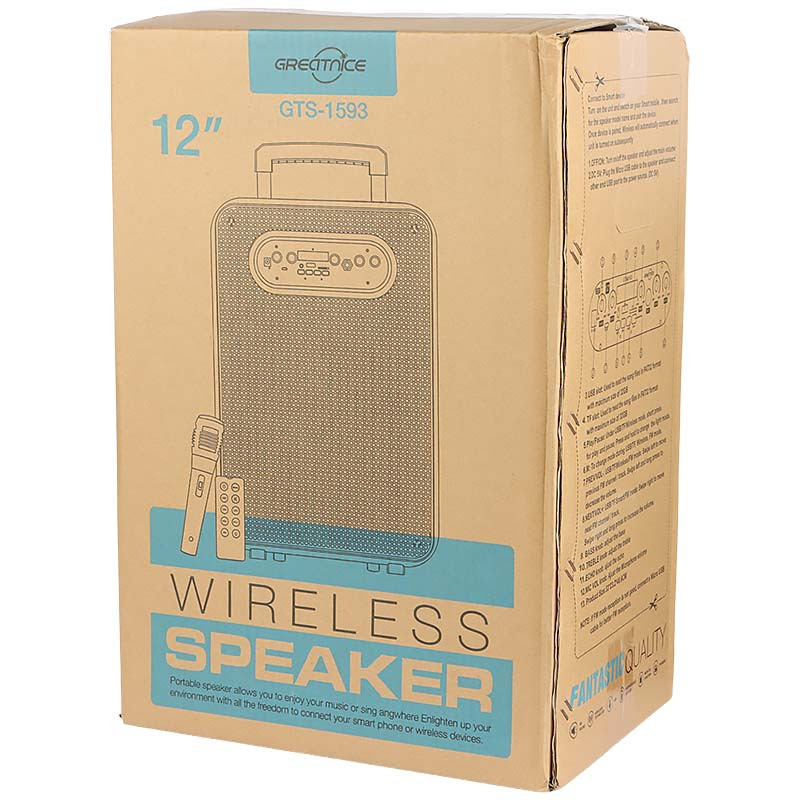 اسپیکر بلوتوثی رم و فلش خور Greatnice GTS-1593 + میکروفون و ریموت کنترل