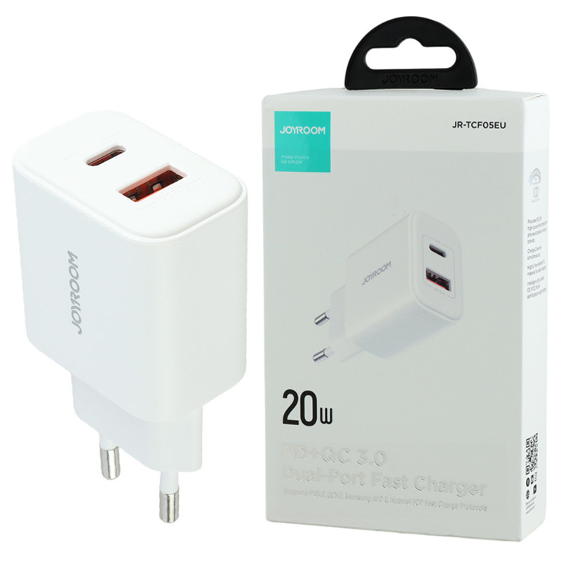 کلگی فست شارژ Joyroom JR-TCF05EU 2Port 3A QC3.0 PD 20W