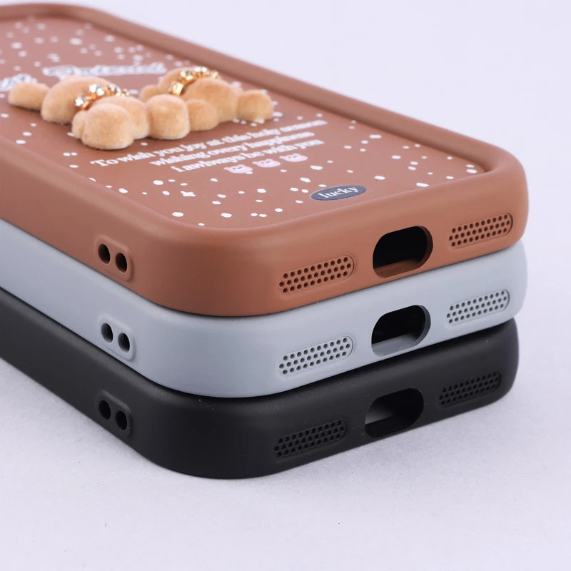قاب سولید کیس عروسکی پشمالو محافظ لنزدار iPhone X