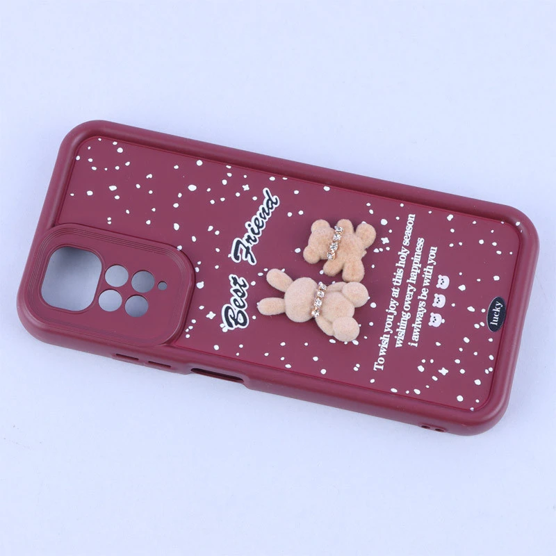 قاب سولید کیس عروسکی پشمالو محافظ لنزدار Xiaomi Redmi Note 11 4G سری M