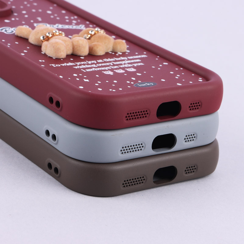 قاب سولید کیس عروسکی پشمالو محافظ لنزدار iPhone 12