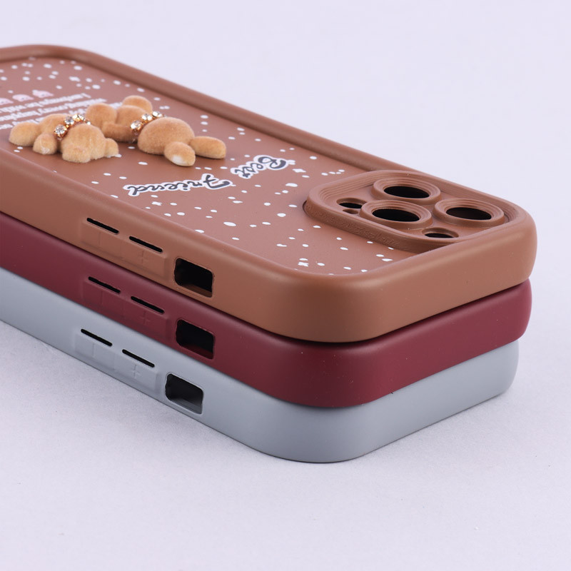 قاب سولید کیس عروسکی پشمالو محافظ لنزدار iPhone 12 Pro Max