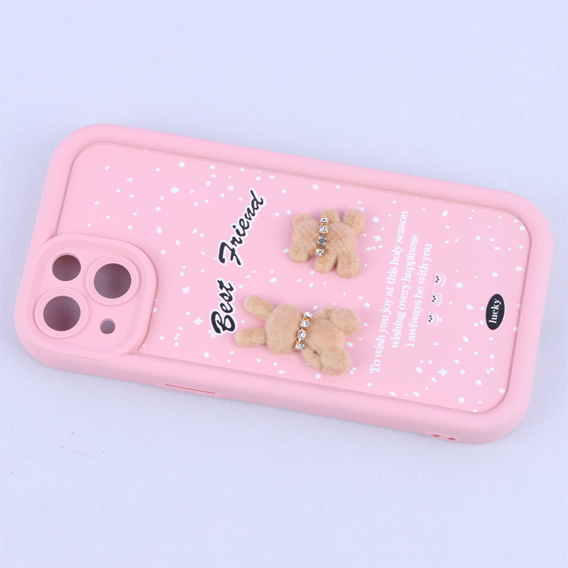 قاب سولید کیس عروسکی پشمالو محافظ لنزدار iPhone 13