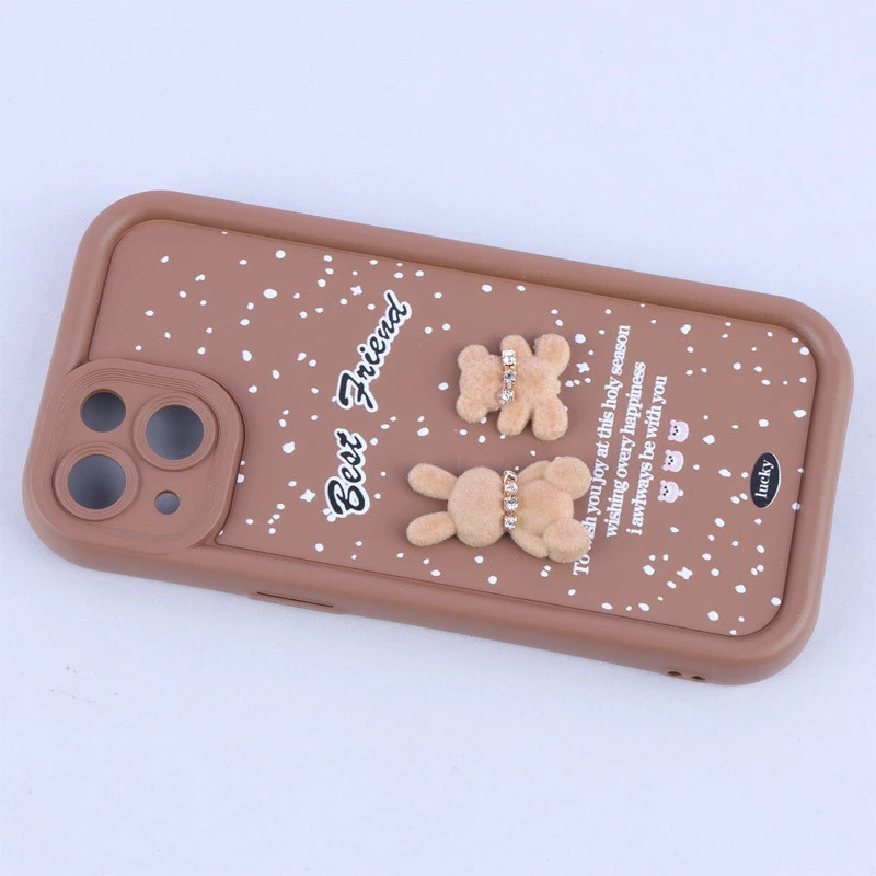 قاب سولید کیس عروسکی پشمالو محافظ لنزدار iPhone 13