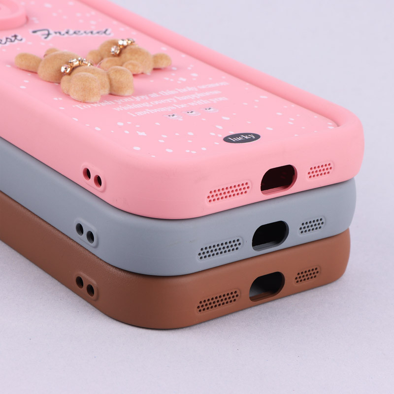 قاب سولید کیس عروسکی پشمالو محافظ لنزدار iPhone 15 Pro Max
