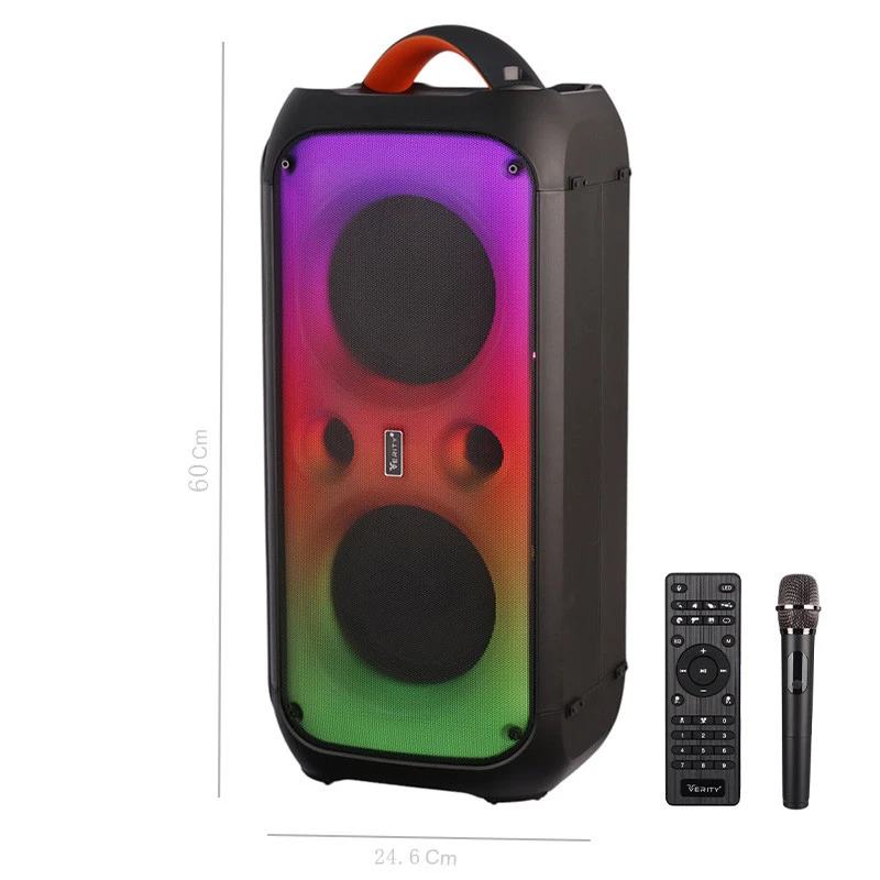 اسپیکر چمدانی بلوتوثی رم و فلش خور Verity V-PS2106 + میکروفون و ریموت کنترل