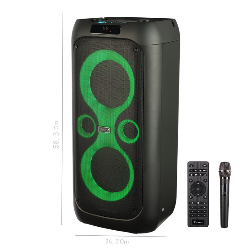 اسپیکر چمدانی بلوتوثی رم و فلش خور Verity V-PS2206&nbsp;+ میکروفون و ریموت کنترل
