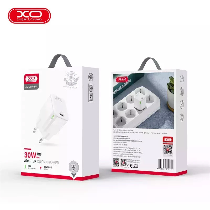 کلگی فست شارژ XO XO-CE06 3A QC3.0 30W Type-C