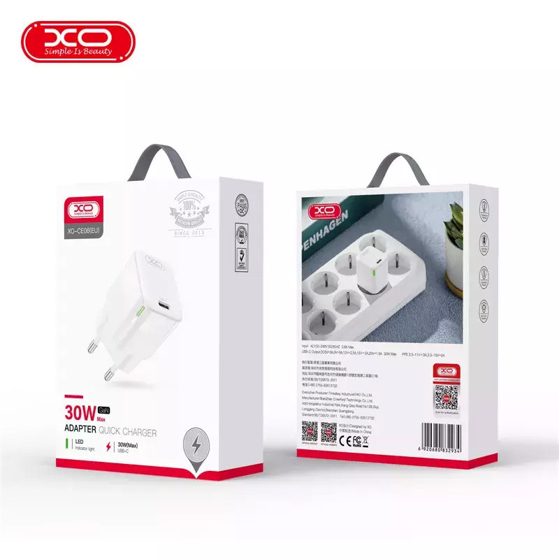کلگی فست شارژ XO XO-CE06 3A QC3.0 30W Type-C