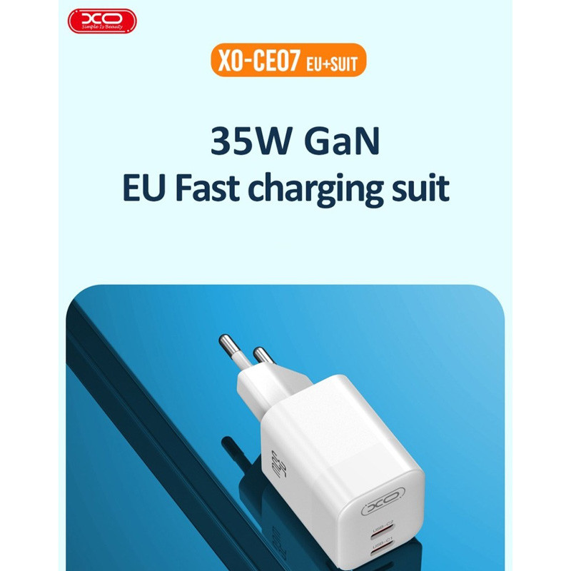 کلگی فست شارژ XO XO-CE07 2port 3A QC3.0 PD 35W