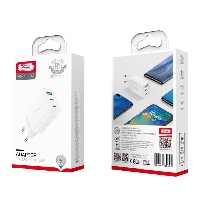 کلگی فست شارژ XO XO-L101 3Port 3A PD QC3.0 20W
