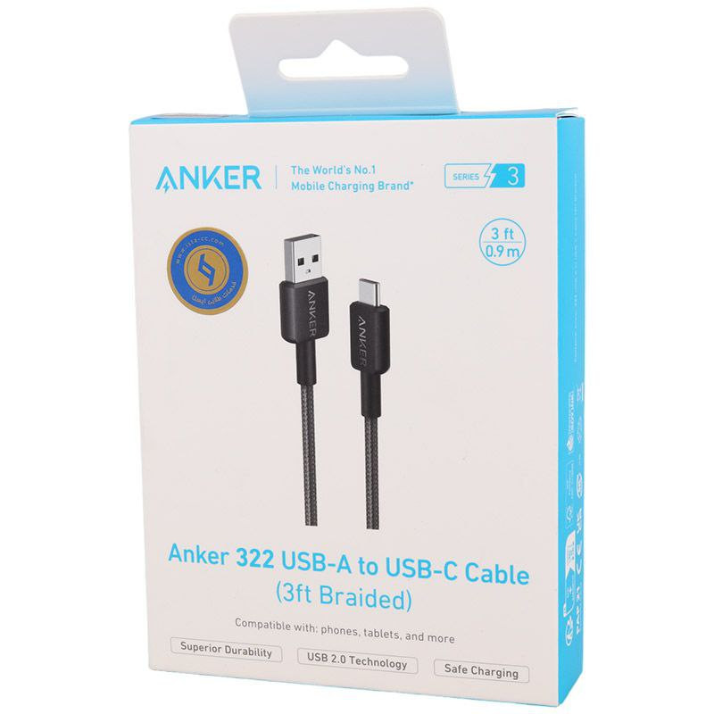 کابل تایپ سی فست شارژ Anker A81H5 90cm