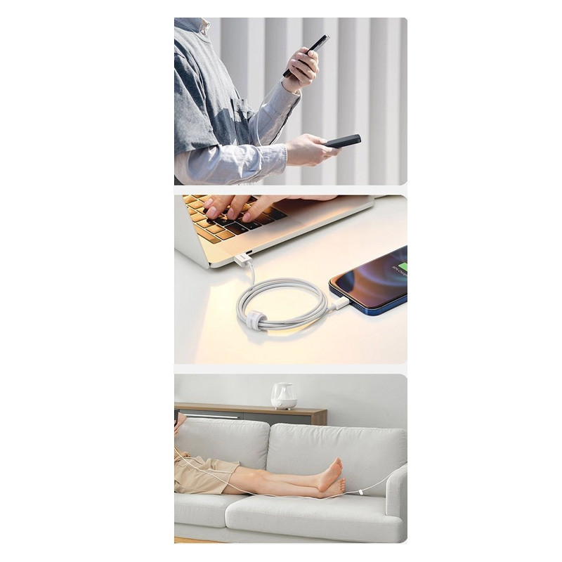 کابل کوتاه آیفونی فست شارژ Baseus Calys-02 2.4A 25cm