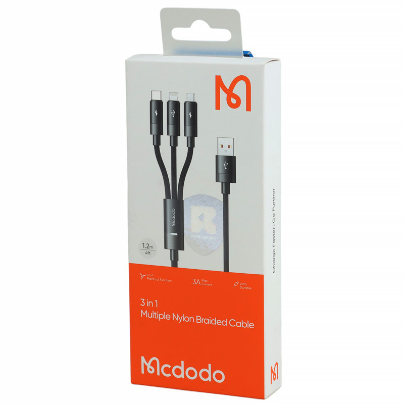 کابل ۳ سر فست شارژ Mcdodo CA-579 3A 1.2m