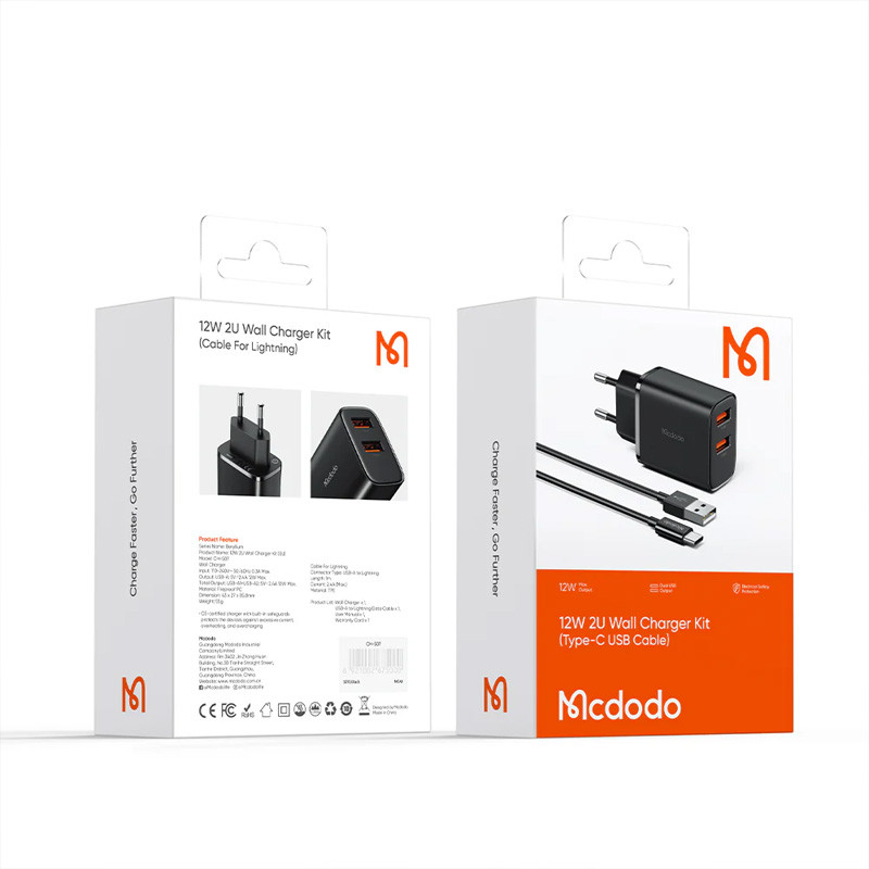 کلگی فست شارژ Mcdodo CH-507 2Port 2.4A 12W