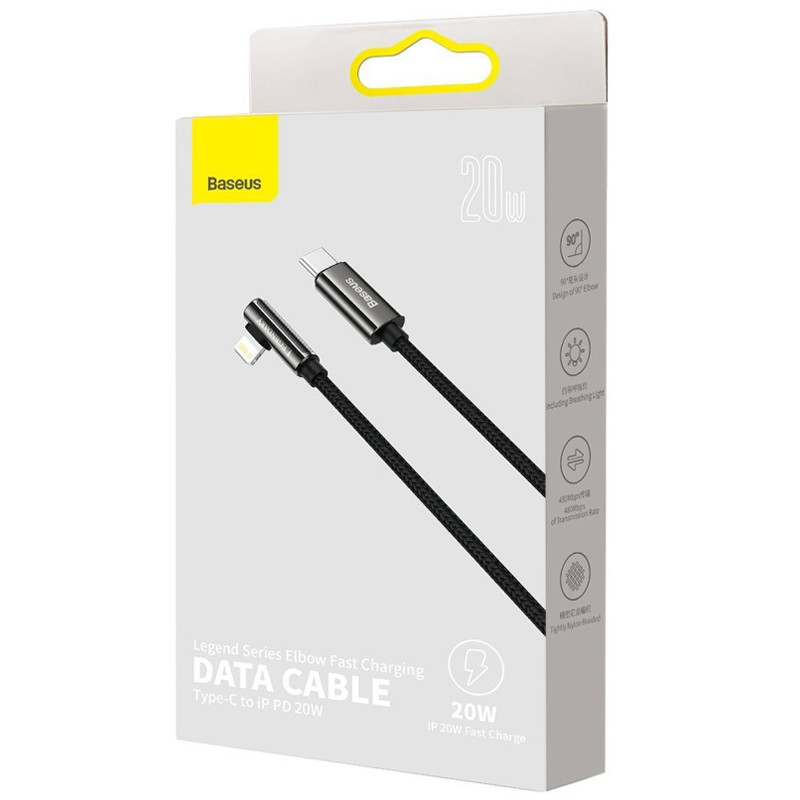 کابل تبدیل فست شارژ Baseus CATLCS-01 Type-C to Lightning PD 20W 1m یکسر L