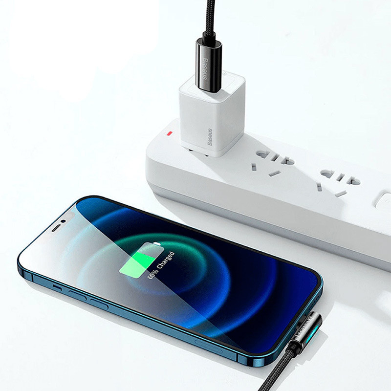 کابل تبدیل فست شارژ Baseus CATLCS-01 Type-C to Lightning PD 20W 1m یکسر L