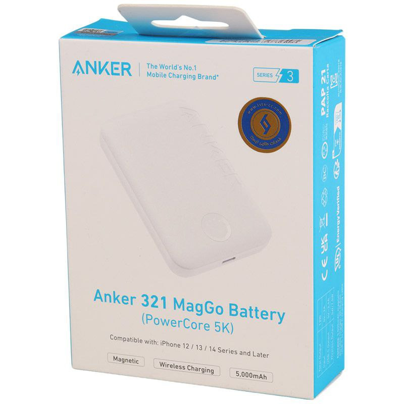 پاوربانک بی سیم فست شارژ 5000 انکر Anker 321 MagGo A1616 12W