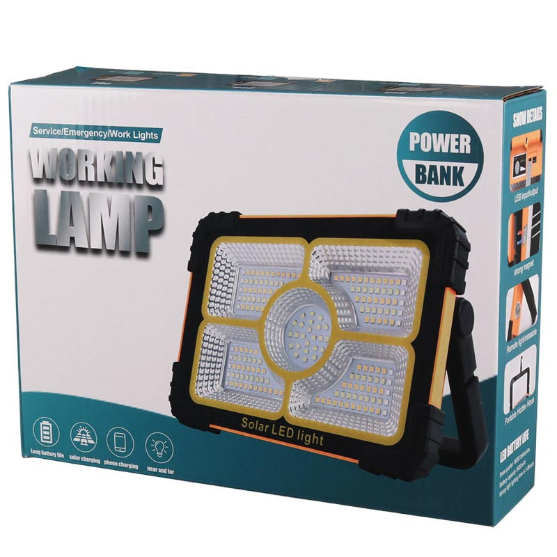 پروژکتور سیار شارژی و پاور بانک خورشیدی 887 Solar LED Light